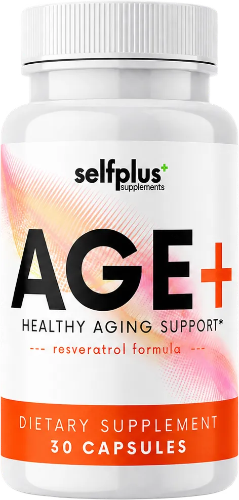 SelfPlus AGE+ resveratrol bottle, 30 capsules