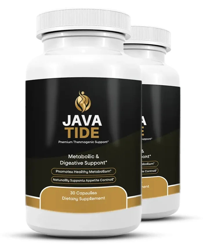 Two bottles of JavaTide Metabolic and Digestive Support, 30 capsules each